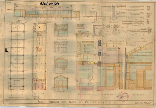Hero image Hannahs Building 111 Heretaunga Street Hastings. Original hand coloured plans and specifications 1933.